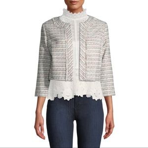 Karl Lagerfeld Paris Cropped Tweed Jacket Size XS